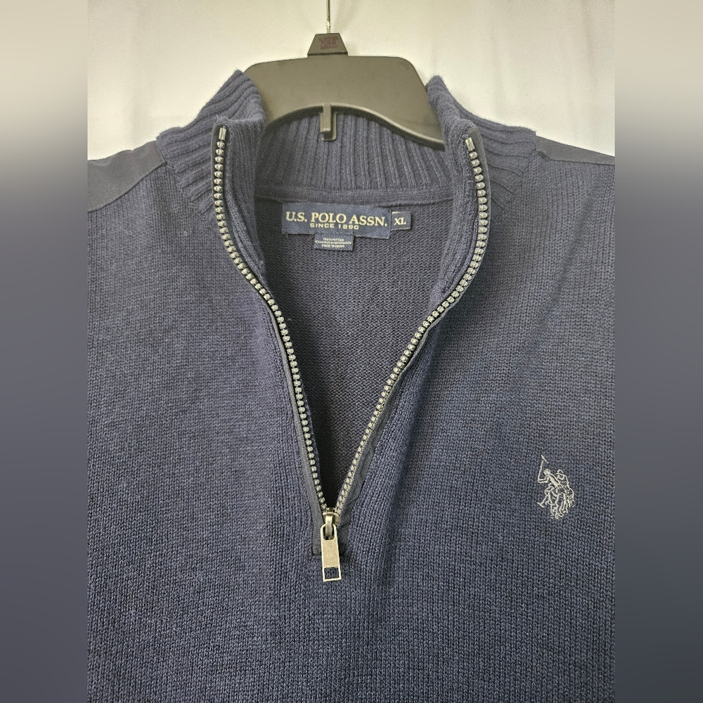 US Polo Association quarter zip pullover navy sweater size XL - Picture 6 of 9